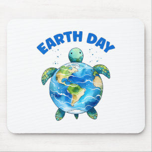 Earth Day 2025 Sea Turtle Art Save The Planet Mouse Pad