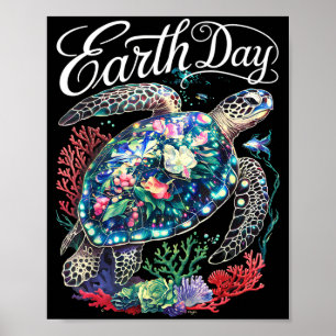 Earth Day 2025 Sea Turtle Restore Earth Save The E Poster