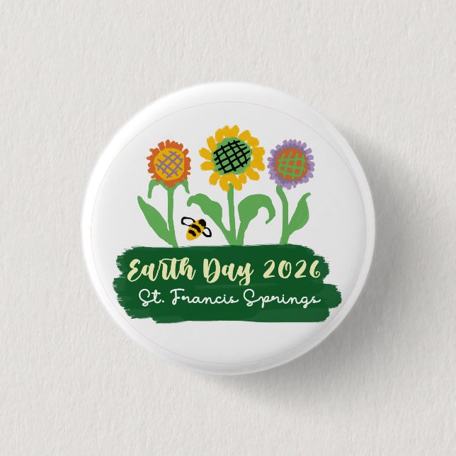 Earth Day 2026 3 Cm Round Badge (Front)