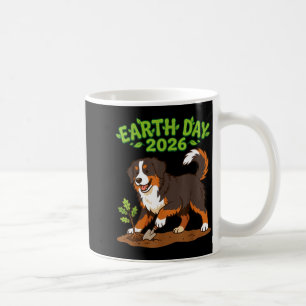 Earth Day 2026 Cute Bernese Mountain Dog Planting Coffee Mug