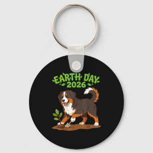 Earth Day 2026 Cute Bernese Mountain Dog Planting Key Ring