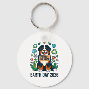 Earth Day 2026 Cute Bernese Mountain Dog Protect O Key Ring