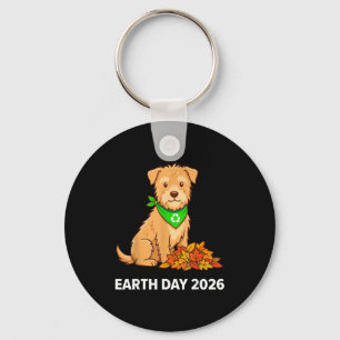 Earth Day 2026 Cute Terrier Dog Recycle Bandana Le Key Ring