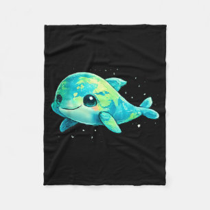 Earth day 2026 dolphin art  fleece blanket
