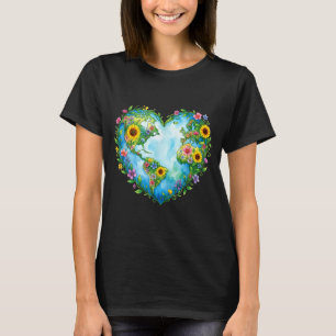 Earth day 2026 floral heart planet mother T-Shirt