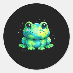Earth day 2026 frog art  classic round sticker