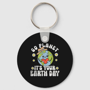 Earth day 2026 go planet earth day mens womens kid key ring
