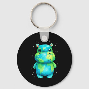 Earth day 2026 hippo art key ring