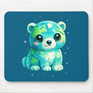 Earth day 2026 polar bear art mouse pad