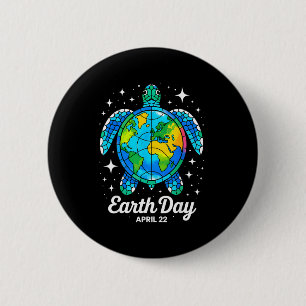 Earth Day 2026 Restore Earth Sea Earth Day Turtle  6 Cm Round Badge