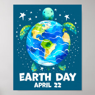 Earth day 2026 restore earth sea turtle art save poster