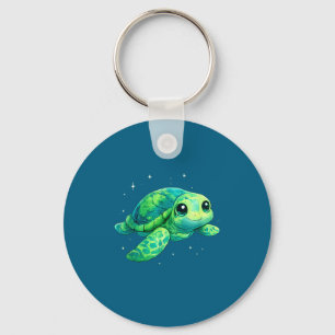 Earth day 2026 sea turtle art key ring