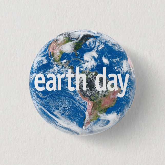 Earth Day 3 Cm Round Badge (Front)