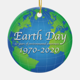 Earth Day 50 Year Anniversary 2020 Ceramic Ornament