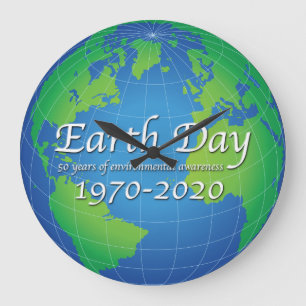 Earth Day 50 Year Anniversary 2020 Large Clock