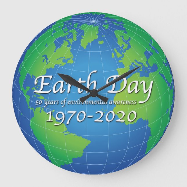 Earth Day 50 Year Anniversary 2020 Large Clock (Front)