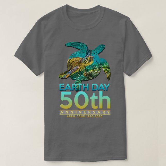 Earth Day 50th Anniversary Sea Turtle 1 T-Shirt (Design Front)