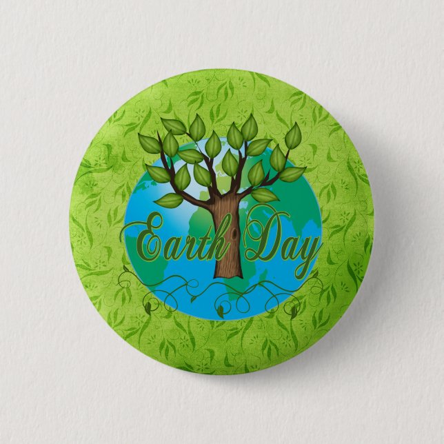Earth Day 6 Cm Round Badge (Front)