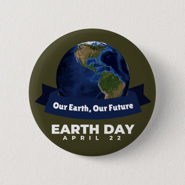 Earth Day 6 Cm Round Badge (Front)