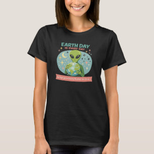 Earth Day Alien -Retro Mid Century Space  T-Shirt