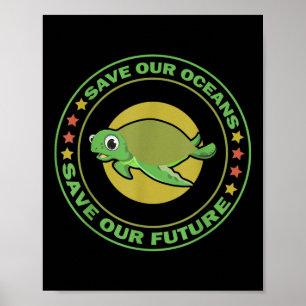 Earth Day Animal Rights Turtle Environmental Prote Poster