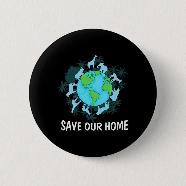 Earth Day Animals Conservation  6 Cm Round Badge (Front)