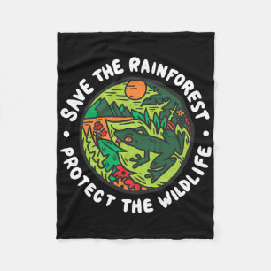 Earth Day Apparel Protect The Wildlife Save The Ra Fleece Blanket