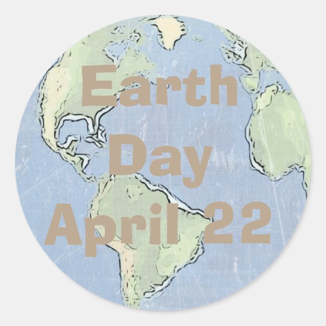 Earth Day April 22nd, Postage Stickers (Front)