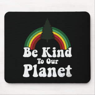 Earth Day Be Kind To Our Planet Retro Vintage Cute Mouse Pad