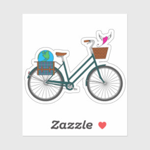 Earth Day Bike with Flying Heart_Pink