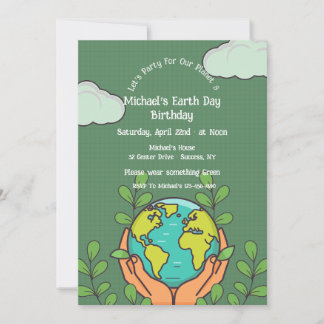 Earth Day Birthday Party Invitation