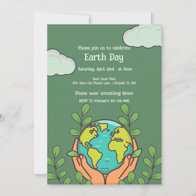 Earth Day Birthday Party Invitation (Front)