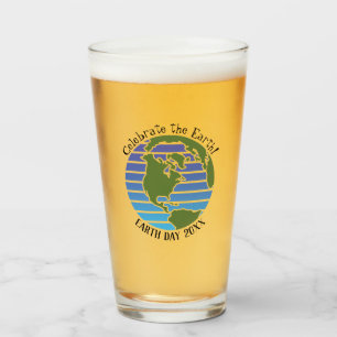 Earth Day Blue Green Globe Map Planet Glass