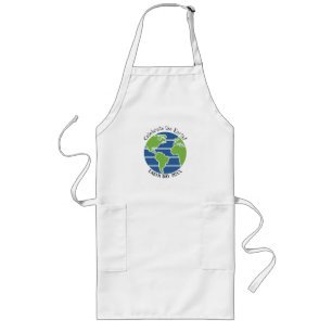 Earth Day Blue Green Globe Map Planet Long Apron