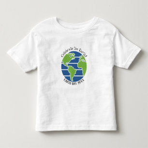 Earth Day Blue Green Globe Map Planet Toddler T-Shirt