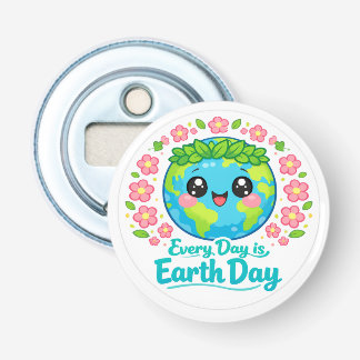 Earth Day Button Bottle Opener
