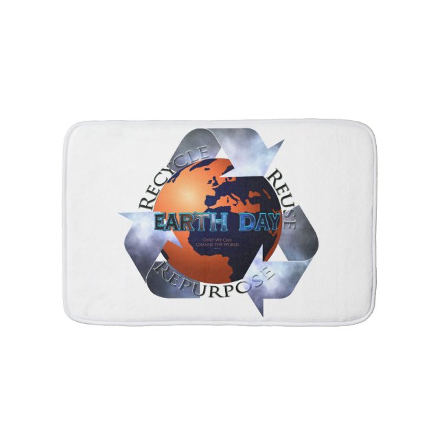 Earth Day Change The World Bath Mat (Front)