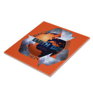 Earth Day Change The World Ceramic Tile