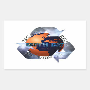 Earth Day Change The World Rectangular Sticker