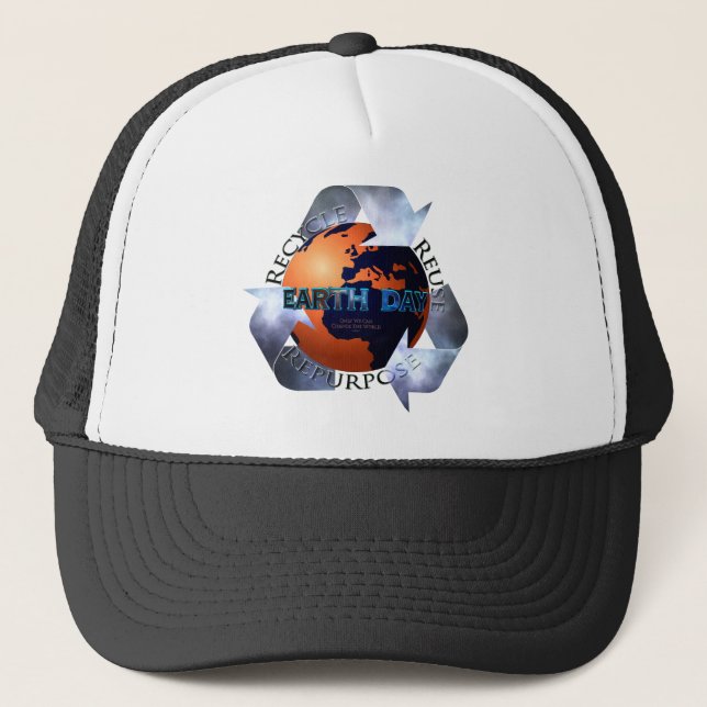Earth Day Change The World Trucker Hat (Front)