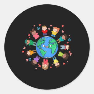 Earth Day Children Around The World Tee Environmen Classic Round Sticker