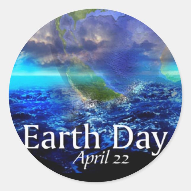 Earth Day Classic Round Sticker (Front)