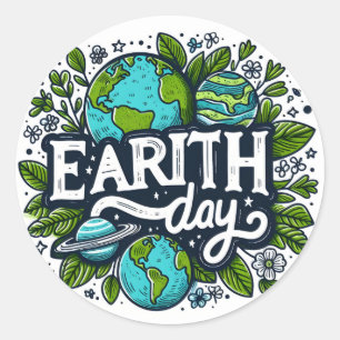 Earth Day  Classic Round Sticker