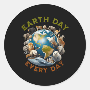 Earth Day Cute Earth Day 2025 Men Women Kids _1 Classic Round Sticker