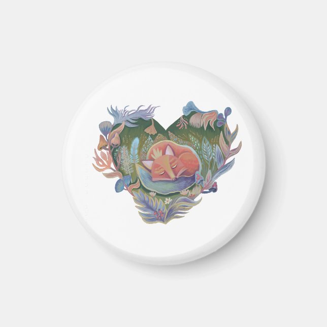 Earth day  cute fox magnet (Front)