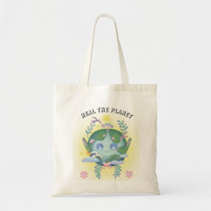 Earth day cute planet tote bag
