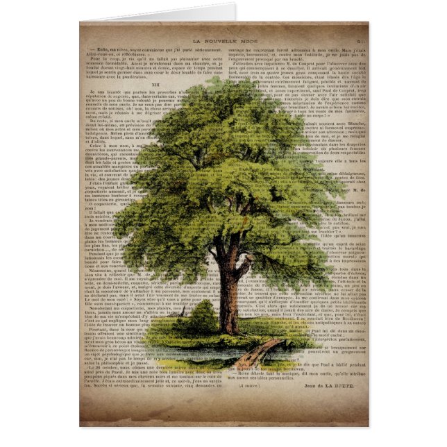 Earth Day ECO dictionary prints vintage oak tree (Front)