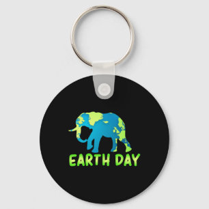 Earth Day Elephant For Kids Key Ring