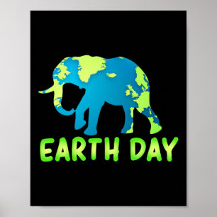 Earth Day Elephant For Kids Poster