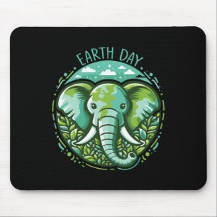 Earth Day Elephant Planet Art Elephants Lovers Mouse Pad